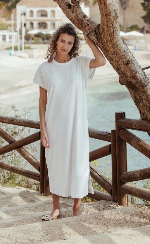 Pastunette Beach kleed: Off White, badstof, lengte 125cm