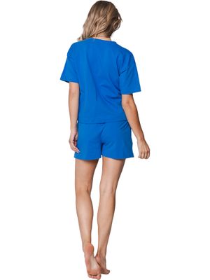 Pastunette dames pyjama / Home Wear: Blauw, t-shirt + short