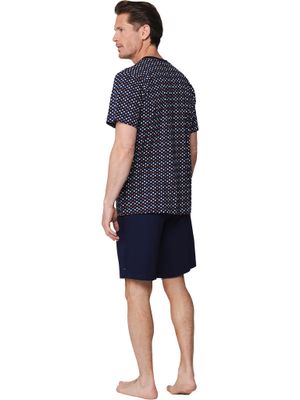 Pastunette Heren Pyjama: Blauw, korte mouw / short