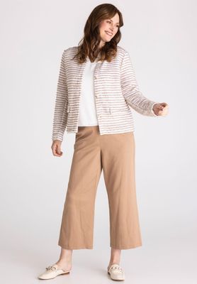 Frank Walder Blazer: Camel / wit, Met knopen