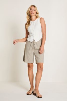 Para Mi Linnen Short: Mira, flowy linnen, Sand kleur ( zie vierde foto )