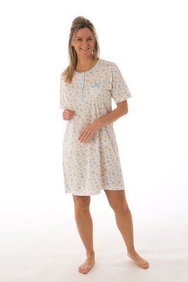 Perlina nachthemd dames: Babette, Blauw, lengte 100cm