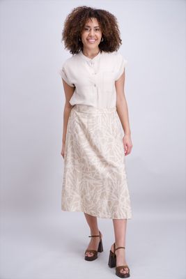 Signe Nature Zomer Bloes: Beige, doorknoop model, kapmouw