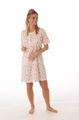 Perlina nachthemd dames: Babette, Groen, lengte 100cm