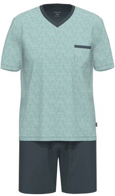 Ammann Heren Pyjama: Blauw, korte mouw / short