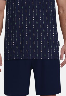 Gotzburg heren pyjama: Blauw, short / korte mouw