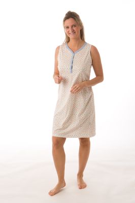 Perlina Nachthemd zonder mouwen: Asya, Blauw of Geel, 105cm, tot 5xl