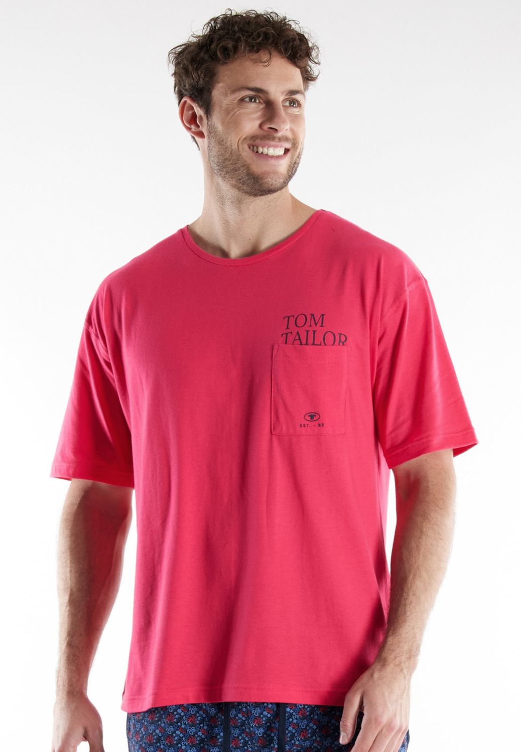 Tom Tailor Pyjama Heren: Carree broek katoen