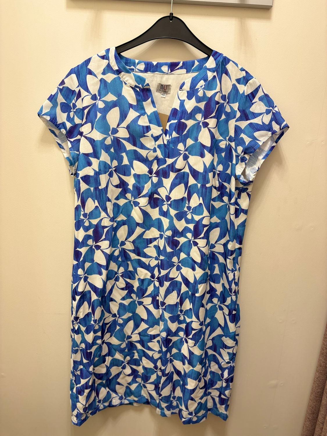 Mivida kleed: Korte mouw, Blauw