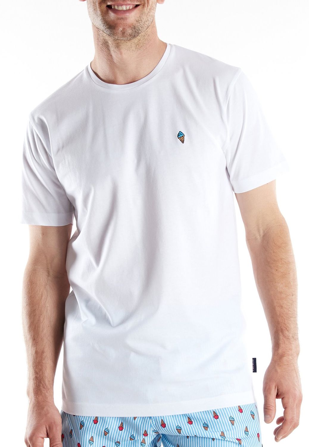 Ceceba T-shirt heren: Wit, Ijsje