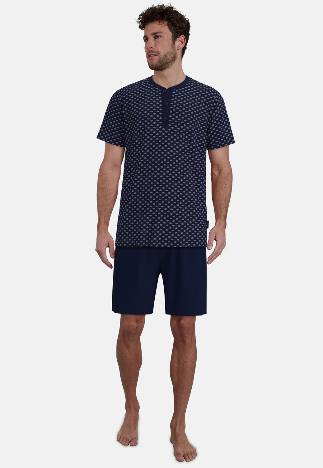 Gotzburg Heren Pyjama: Blauw, Korte mouw / Short