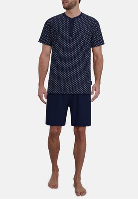 Gotzburg Heren Pyjama: Blauw, Korte mouw / Short