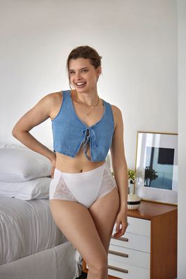 Janira Naadloze Slip: Carey Glam Cotton Band, Zwart ,  Maxi slip