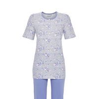 Ringella Dames pyjama: Blauw, korte mouw / capri broek