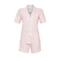 Ringella Dames Pyjama: Roze gestreept, doorknoop model