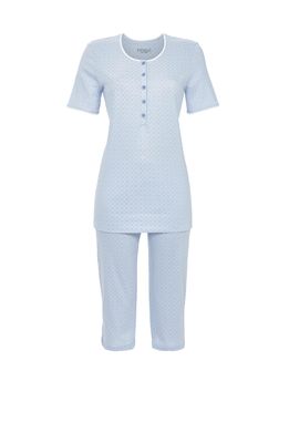 Ringella Dames pyjama: Blauw, korte mouw / capri broek