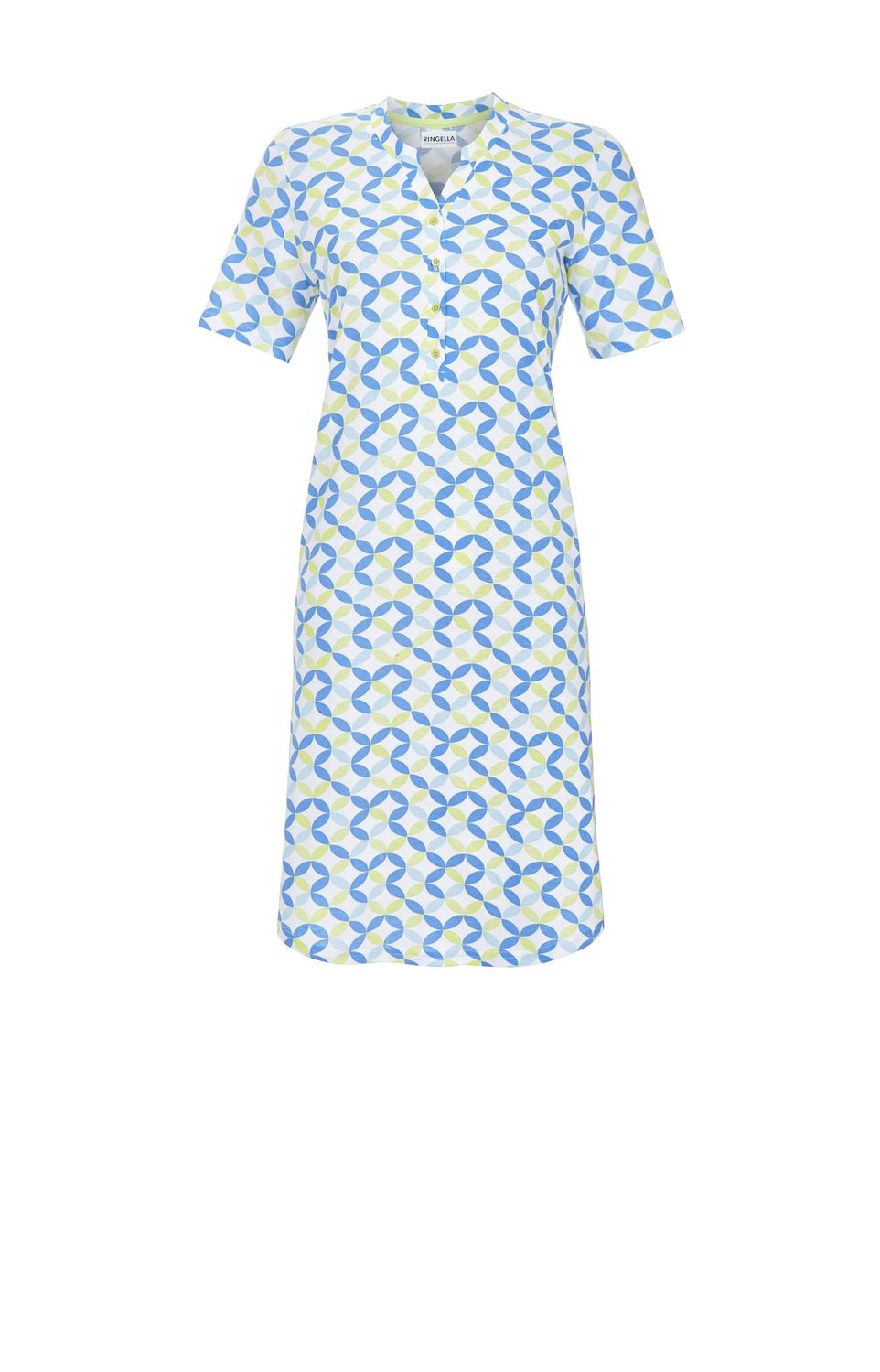 Ringella Nachthemd Dames: Blauw / Ecru, Lengte 100cm