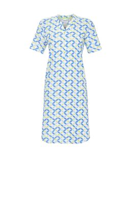 Ringella Nachthemd Dames: Blauw / Ecru, Lengte 100cm