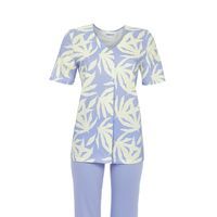 Ringella Dames pyjama: Blauw, korte mouw / capri broek, Modal / katoen