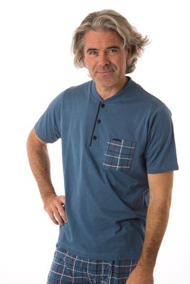 Perlina Pyjama Heren: Scott, Blauw