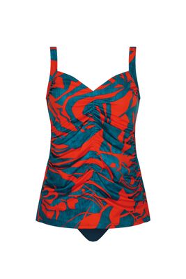 Sunflair Tankini: blauw / rood, hoge slip