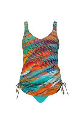 Sunflair Tankini: V Hals, Multicolor, hoge slip