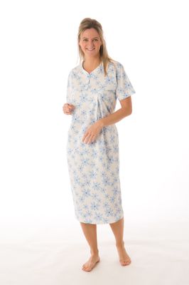Perlina Nachthemd Dames: Bloem, Lengte 115cm