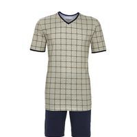 Ringella Heren pyjama: Beige Carree, V hals