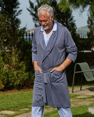 Soy ( Egatex ) Heren kamerjas: Blauw, met riem, Zomerkwaliteit