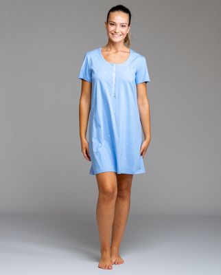 Dames nachthemd: Blauw, katoen