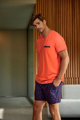 Janira JanMen Heren pyjama: Zomer, Oranje