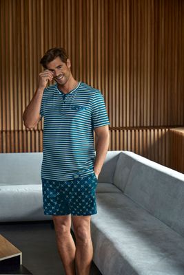 Janira JanMen Heren pyjama: Zomer, Blauw