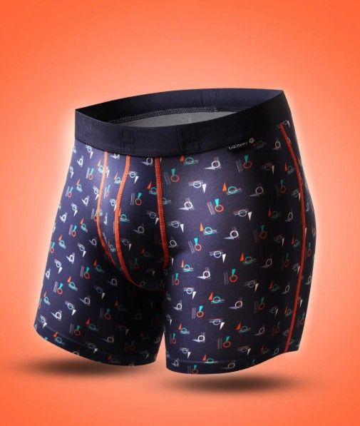 Loïc Henri Boxershort: blauw met motief ( zeilbootjes ), met ondersteuning aan de intieme zone