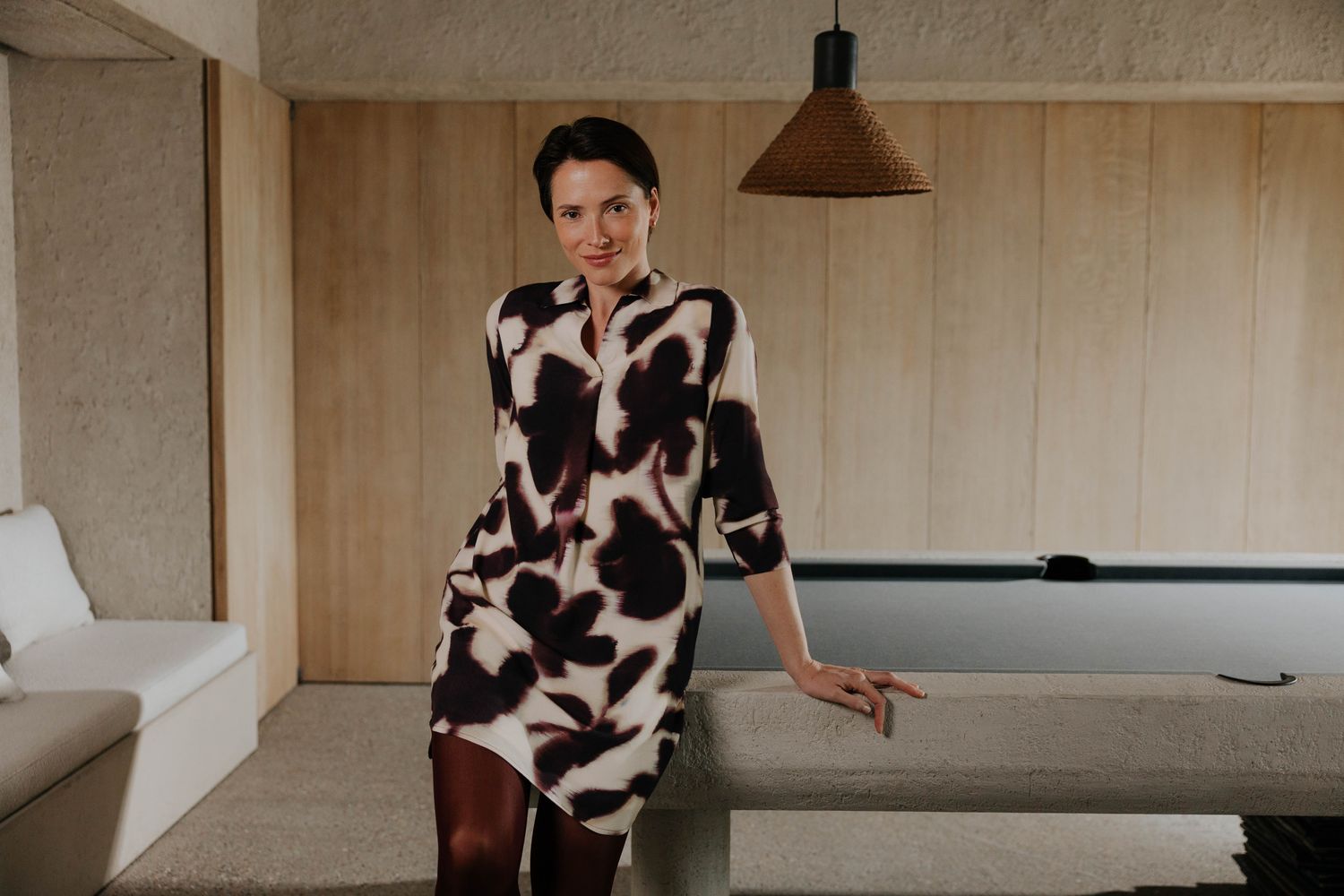 Signe Nature Kleed: Bordeau / beige