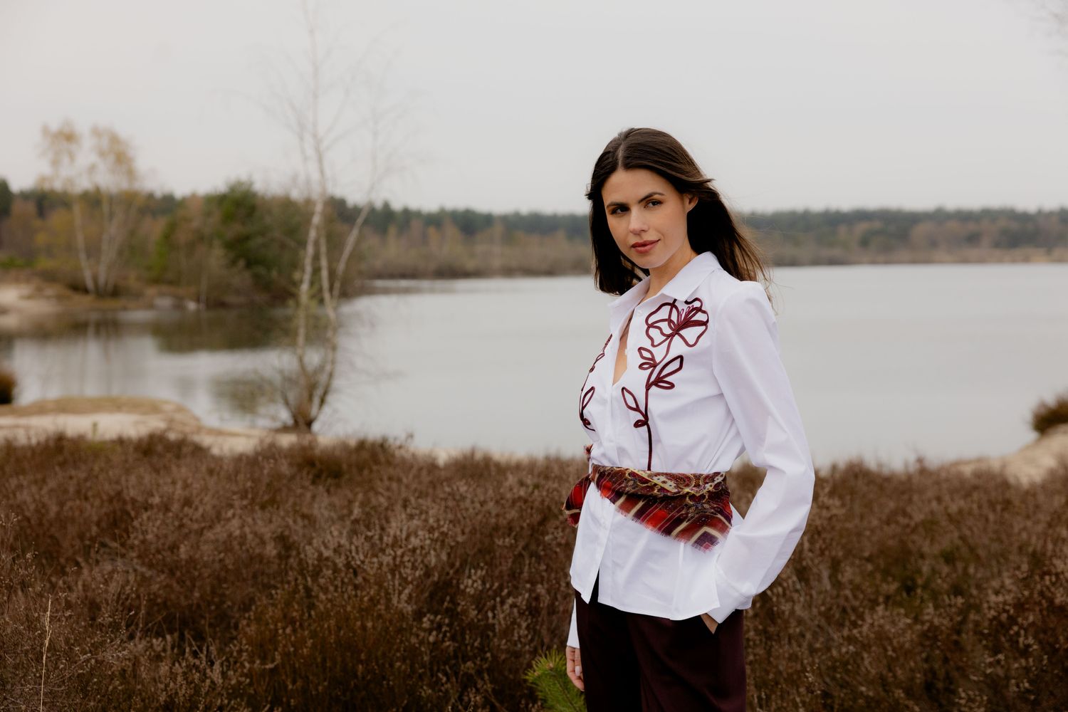 Signe Nature Sjaal: bordeau