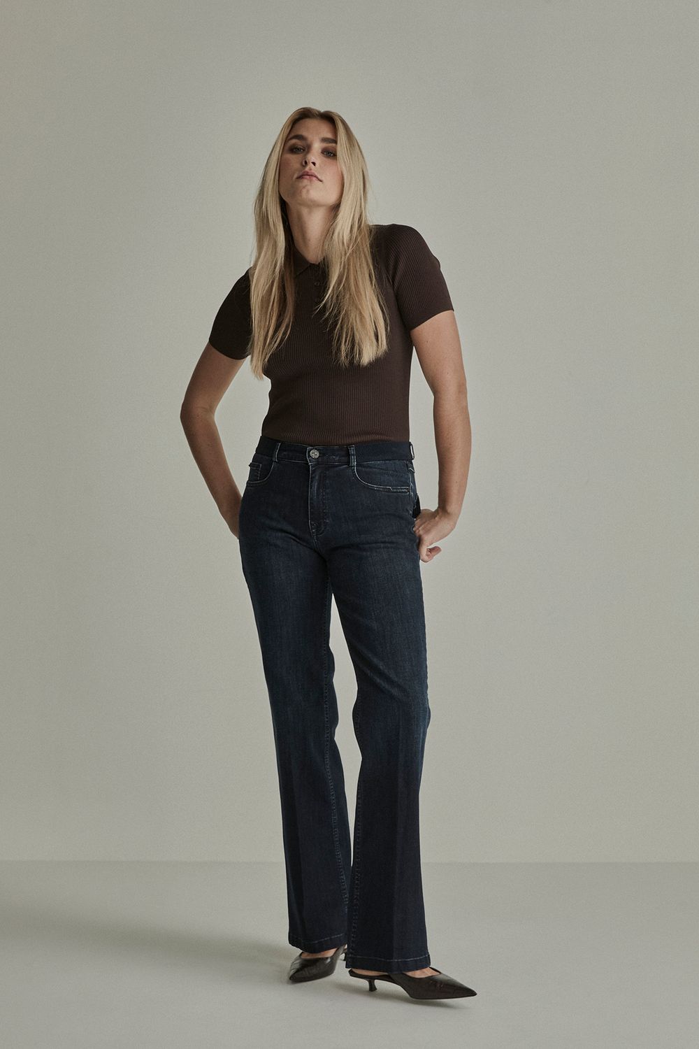 Para Mi Jeans Broek: Eve elastic, Blue Black, L32