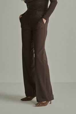 Para Mi Broek: Mira Elastic, Twill Jersey, Deep Brown