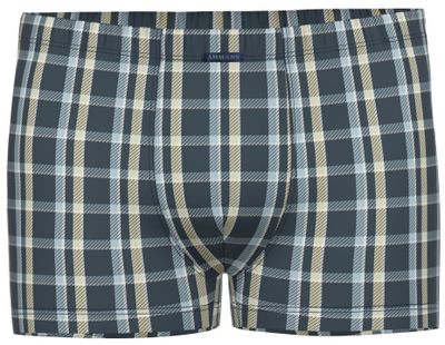 Ammann boxershort heren: Retro model, Blauw carree motief