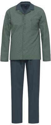 Ammann Doorknoop pyjama heren: Groen / blauw