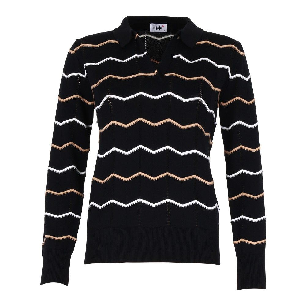 She goes Lala Dames trui: Maxima, Zwart / Camel