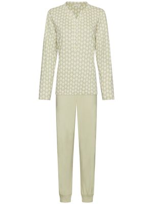 Pastunette dames Pyjama: Groen, Lange mouwen, tot 54