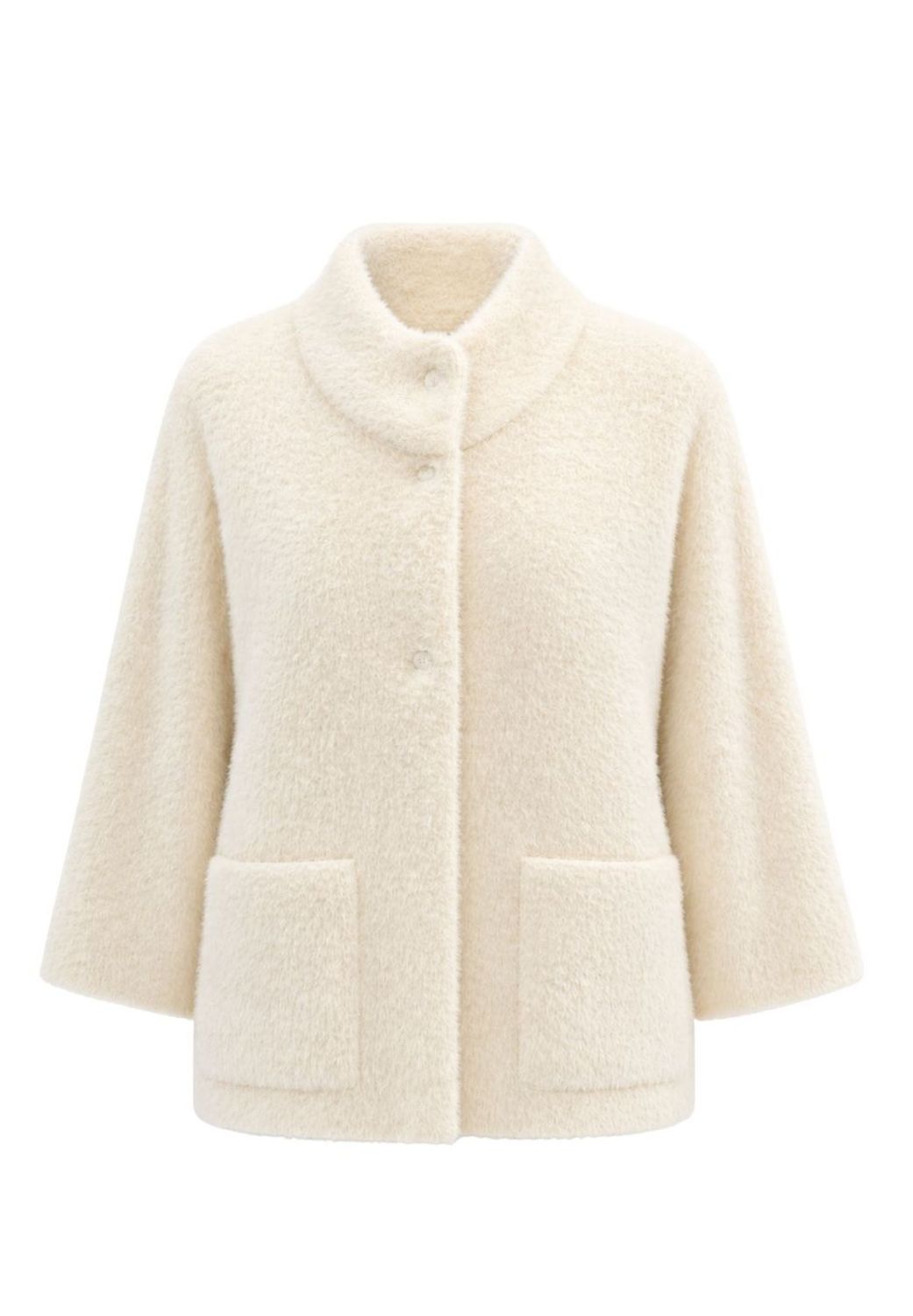Frank Walder gilet met drukknopen: Ecru