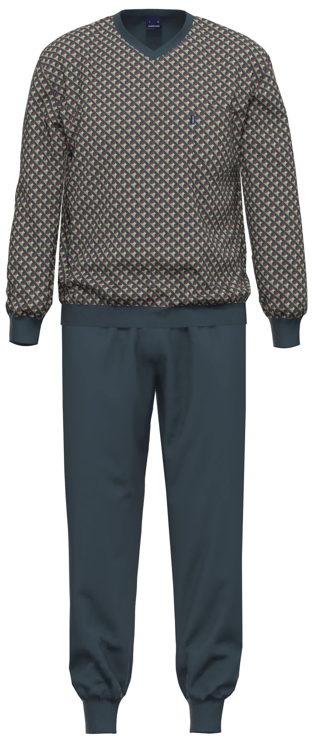 Ammann Heren Pyjama: Blauw, tot 6XL