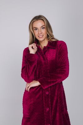 Pastunette Dames kamerjas: Dark Red, Met knopen, 110cm