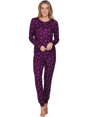 Pastunette Rebelle Dames Pyjama: Dark Purple, warm en zacht