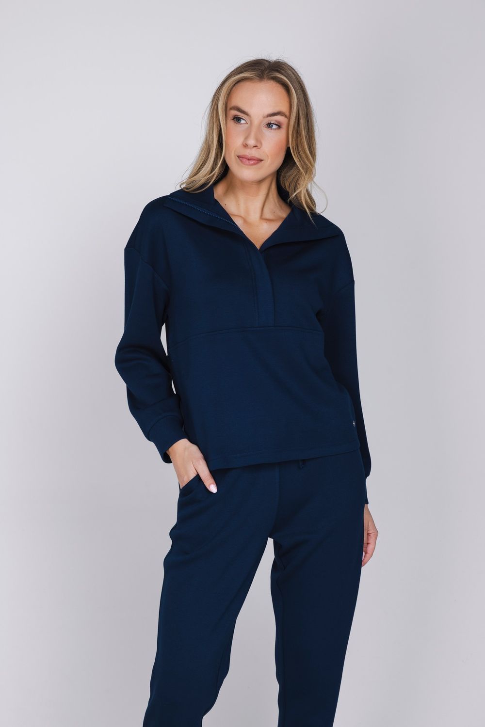 Pastunette dames Home wear: blauw, met rits, ook goed tijdens revalidatie