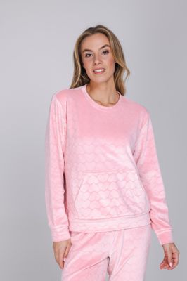 Pastunette dames pyjama: Licht roze, Fleece, Warm en zacht