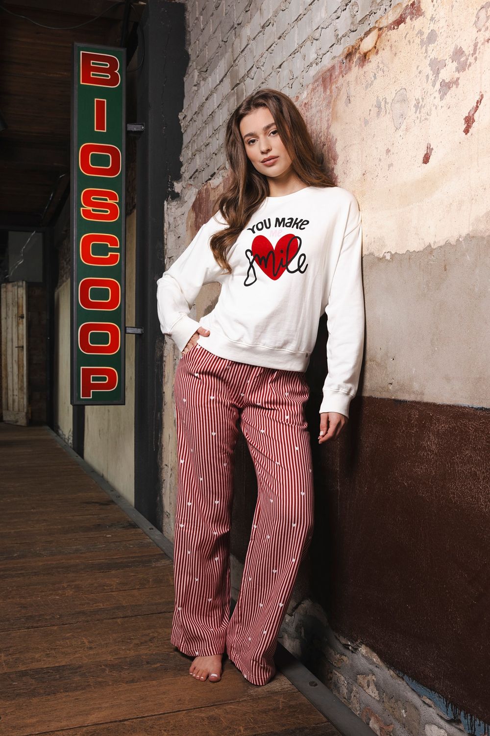 Pastunette Dames Pyjama: Rood, French Terry