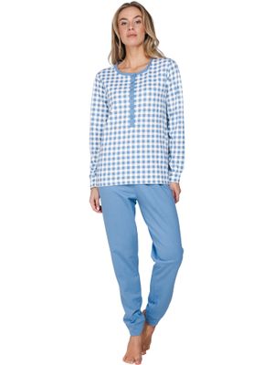 Pastunette Dames Pyjama: Blauw, gemoltoneerd