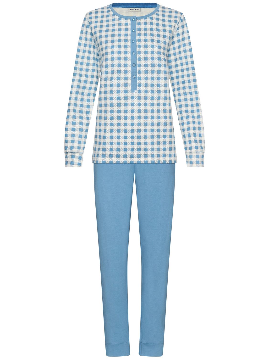 Pastunette Dames Pyjama: Blauw, gemoltoneerd